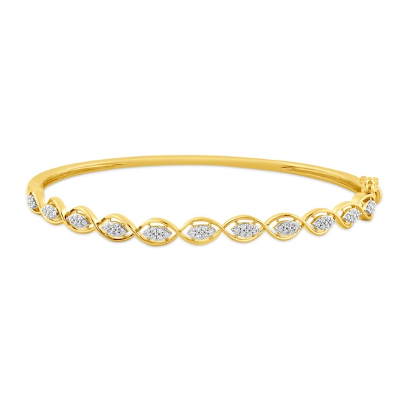0.50 CT. T.W. Diamond Marquise Frame Bangle in 10K Gold