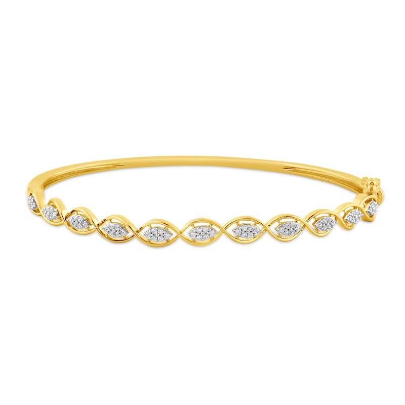 0.50 CT. T.W. Diamond Marquise Frame Bangle in 10K Gold