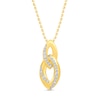 Thumbnail Image 1 of 0.20 CT. T.W. Diamond Double Link Drop Pendant in 10K Gold
