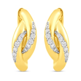 0.20 CT. T.W. Diamond Twist Earrings in 10K Gold