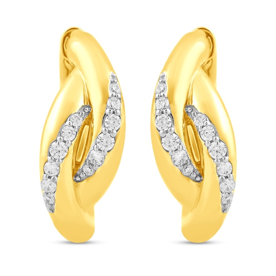 0.20 CT. T.W. Diamond Twist Earrings in 10K Gold