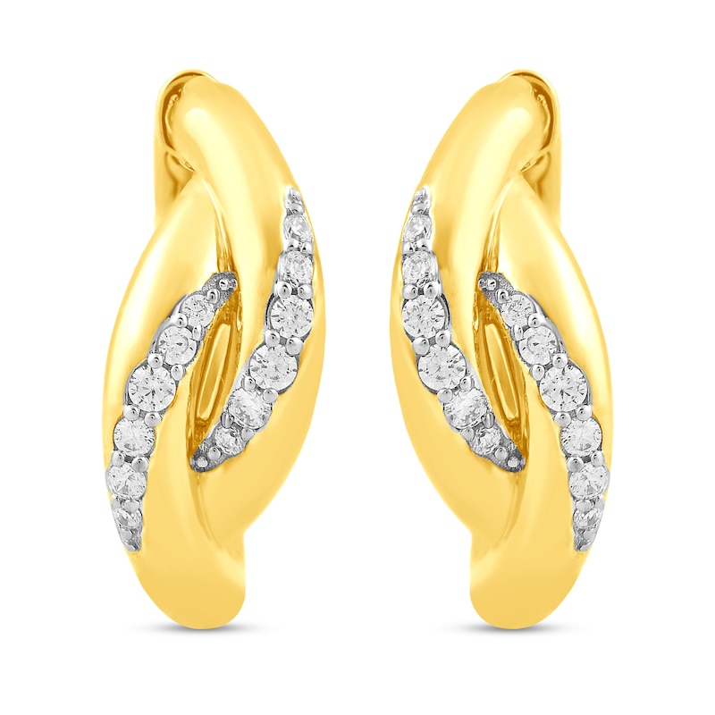 Main Image 1 of 0.20 CT. T.W. Diamond Twist Earrings in 10K Gold