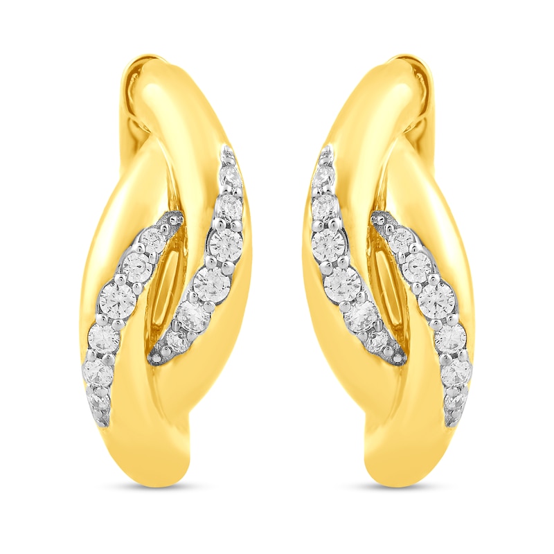 0.20 CT. T.W. Diamond Twist Earrings in 10K Gold|Peoples Jewellers