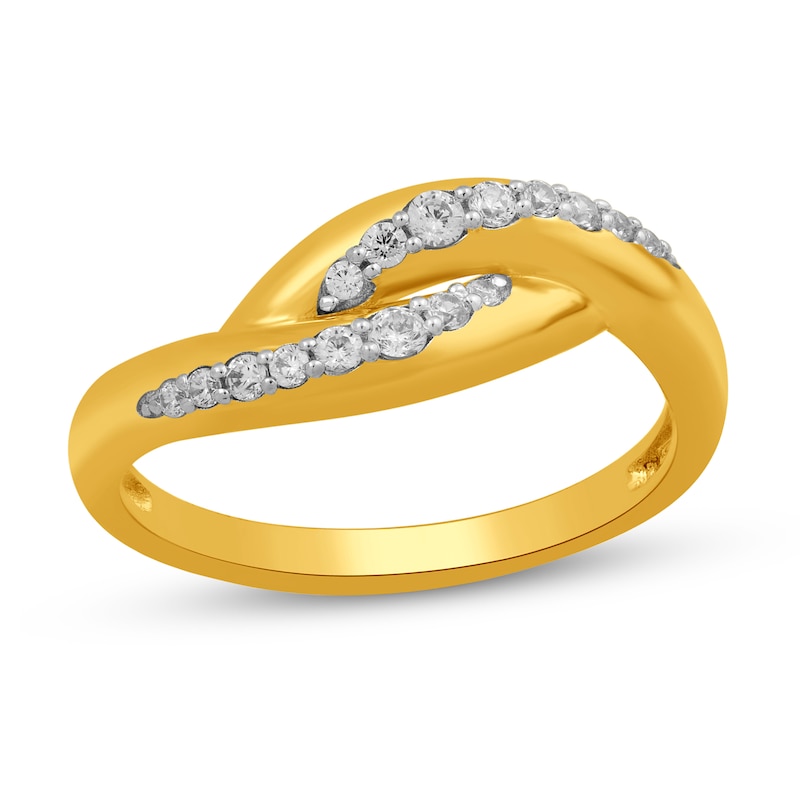 0.20 CT. T.W. Diamond Twist Ring in 10K Gold|Peoples Jewellers