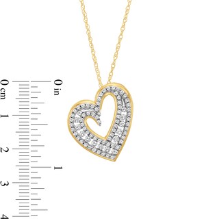 1.00 CT. T.W. Certified Lab-Created Diamond Tilted Heart Pendant in 10K Gold (F/SI2)