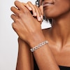 Thumbnail Image 1 of 0.25 CT. T.W. Diamond Open Heart Link Bracelet in Sterling Silver