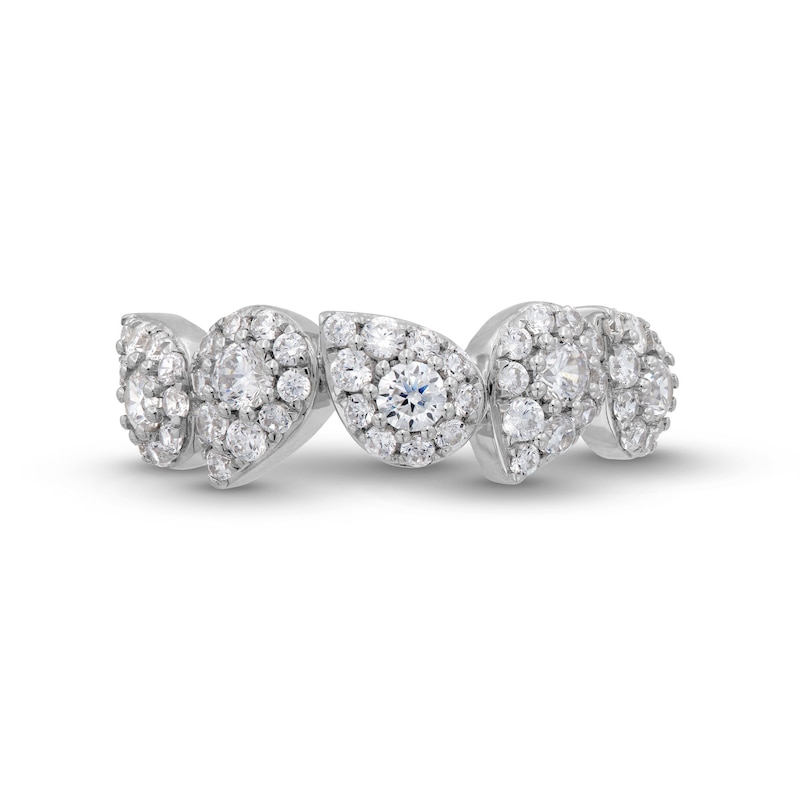 1.00 CT. T.W. Pear-Shaped Multi-Diamond Tilted Five Stone Ring in 10K White Gold