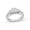 Thumbnail Image 1 of 1.95 CT. T.W. Princess-Cut Diamond Past Present Future® Engagement Ring in 14K White Gold