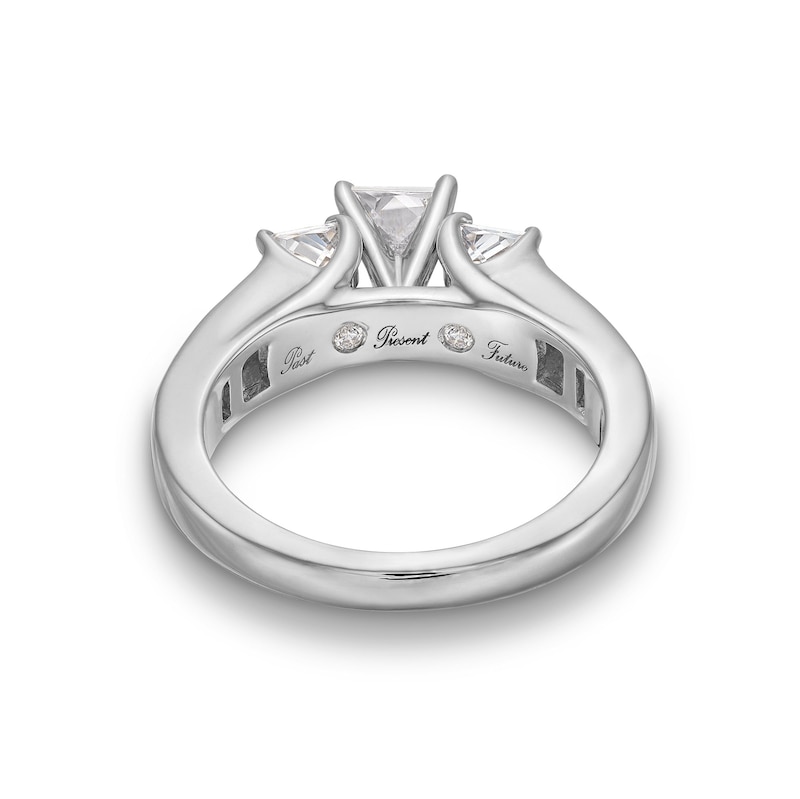 Main Image 5 of 1.95 CT. T.W. Princess-Cut Diamond Past Present Future® Engagement Ring in 14K White Gold