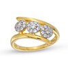 Thumbnail Image 1 of 0.50 CT. T.W. Multi-Diamond Three Stone Bypass Open Shank Ring in 10K Gold