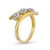Thumbnail Image 3 of 0.50 CT. T.W. Multi-Diamond Three Stone Bypass Open Shank Ring in 10K Gold