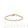 Thumbnail Image 4 of 0.15 CT. T.W. Diamond Wave Link Alternating Bracelet in 10K Gold