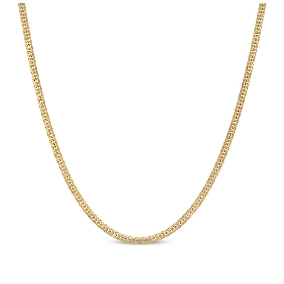 2.0mm Curb Chain Necklace in Solid 10K Gold - 18"