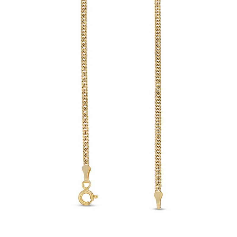 2.0mm Curb Chain Necklace in Solid 10K Gold - 18"