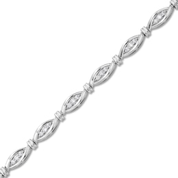 1.00 CT. T.W. Diamond Marquise Link Bracelet in Sterling Silver