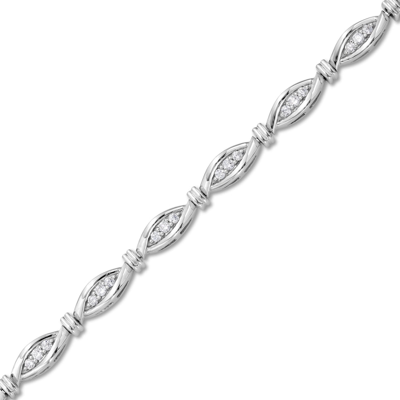 1.00 CT. T.W. Diamond Marquise Link Bracelet in Sterling Silver