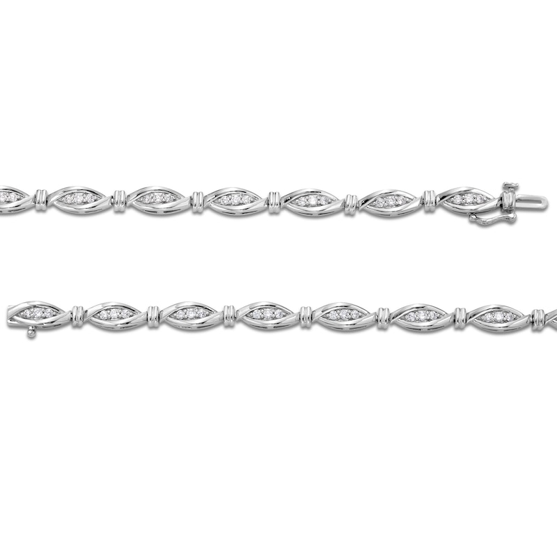 1.00 CT. T.W. Diamond Marquise Link Bracelet in Sterling Silver|Peoples Jewellers