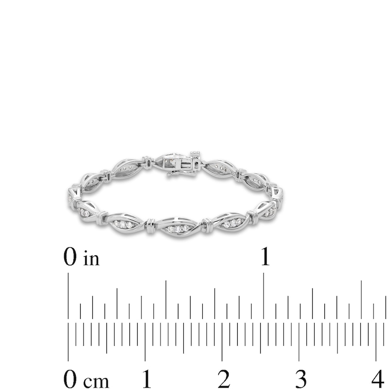 1.00 CT. T.W. Diamond Marquise Link Bracelet in Sterling Silver|Peoples Jewellers