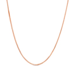 1.0mm Box Chain Necklace in Solid 10K Rose Gold - 18"