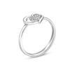 Thumbnail Image 3 of 0.06 CT. T.W. Diamond Heart Framed Promise Ring in Sterling Silver