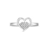 Thumbnail Image 3 of 0.06 CT. T.W. Diamond Heart Framed Promise Ring in Sterling Silver