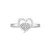 Thumbnail Image 4 of 0.06 CT. T.W. Diamond Heart Framed Promise Ring in Sterling Silver