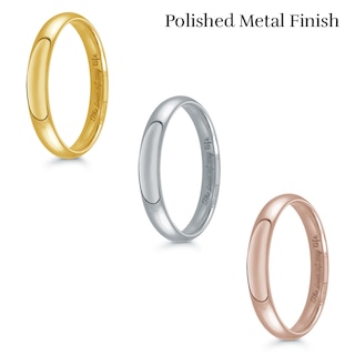 3.0mm Engravable Dome Confort-Fit Wedding Band in 14K Gold (1 Finish and Line