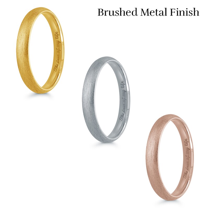 Main Image 2 of 3.0mm Engravable Dome Confort-Fit Wedding Band in 14K Rose Gold (1 Finish and Line)