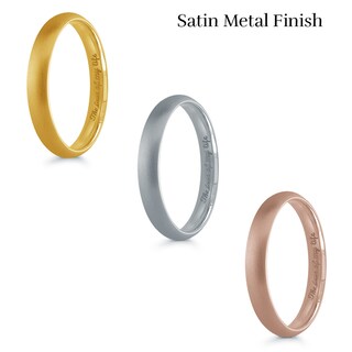 3.0mm Engravable Dome Confort-Fit Wedding Band in 14K Rose Gold (1 Finish and Line)