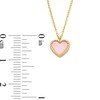 Thumbnail Image 4 of 6.0mm Heart-Shaped Pink and White Mother-of-Pearl Frame Reversible Pendant in 14K Gold