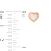 Thumbnail Image 3 of 6.0mm Heart-Shaped Pink Mother-of-Pearl Frame Stud Earrings in 14K Gold