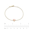 Thumbnail Image 5 of 6.0mm Heart-Shaped Pink and White Mother-of-Pearl Frame Reversible Bracelet in 14K Gold - 7.25"