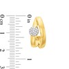 Thumbnail Image 2 of 0.18 CT. T.W. Diamond Double Loop J- Hoop Earrings in 18K Gold