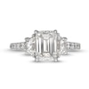 Thumbnail Image 4 of 3.00 CT. T.W. Certified Emerald and Trapezoid-Cut Lab-Grown Diamond Engagement Ring in 14K White Gold (I/VS2)