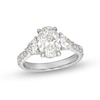 Thumbnail Image 1 of 2.75 CT. T.W. Certified Oval and Trillion-Cut Lab-Grown Diamond Engagement Ring in 14K White Gold (I/VS2)