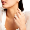 Thumbnail Image 2 of 2.75 CT. T.W. Certified Oval and Trillion-Cut Lab-Grown Diamond Engagement Ring in 14K White Gold (I/VS2)