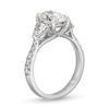 Thumbnail Image 3 of 2.75 CT. T.W. Certified Oval and Trillion-Cut Lab-Grown Diamond Engagement Ring in 14K White Gold (I/VS2)
