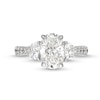 Thumbnail Image 4 of 2.75 CT. T.W. Certified Oval and Trillion-Cut Lab-Grown Diamond Engagement Ring in 14K White Gold (I/VS2)