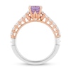 Thumbnail Image 3 of Enchanted Disney Rapunzel Oval Light Purple Amethyst and 0.37 CT. T.W. Diamond Engagement Ring in 14K Two-Tone Gold