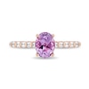 Thumbnail Image 4 of Enchanted Disney Rapunzel Oval Light Purple Amethyst and 0.37 CT. T.W. Diamond Engagement Ring in 14K Two-Tone Gold