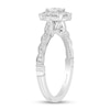 Thumbnail Image 2 of Enchanted Disney Cinderella 0.69 CT. T.W. Princess-Cut Diamond Frame Scallop Shank Engagement Ring in 14K White Gold