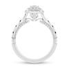 Thumbnail Image 3 of Enchanted Disney Cinderella 0.69 CT. T.W. Princess-Cut Diamond Frame Scallop Shank Engagement Ring in 14K White Gold
