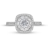 Thumbnail Image 4 of Celebration Canadian Ideal 1.00 CT. T.W. Certified Diamond Cushion Frame Engagement Ring in 14K White Gold (I/I1)