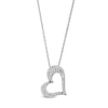 Thumbnail Image 3 of Lab-Created Ruby and White Lab-Created Sapphire Reversible Tilted Open Heart Pendant in Sterling Silver