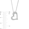 Thumbnail Image 6 of Lab-Created Ruby and White Lab-Created Sapphire Reversible Tilted Open Heart Pendant in Sterling Silver