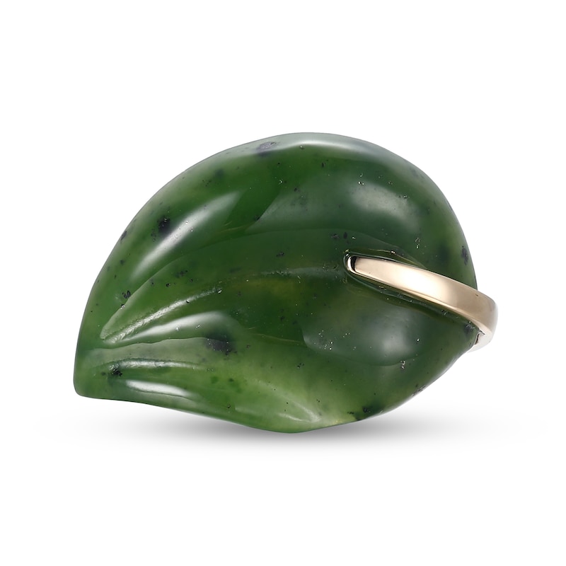 Main Image 3 of Jade Leaf Ring in 14K Gold