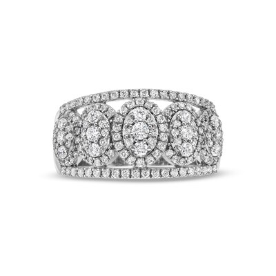 1.00 CT. T.W. Multi-Diamond Marquise Frame Ring in 10K White Gold