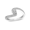Thumbnail Image 0 of 0.20 CT. T.W. Diamond Bypass Promise Ring in Sterling Silver