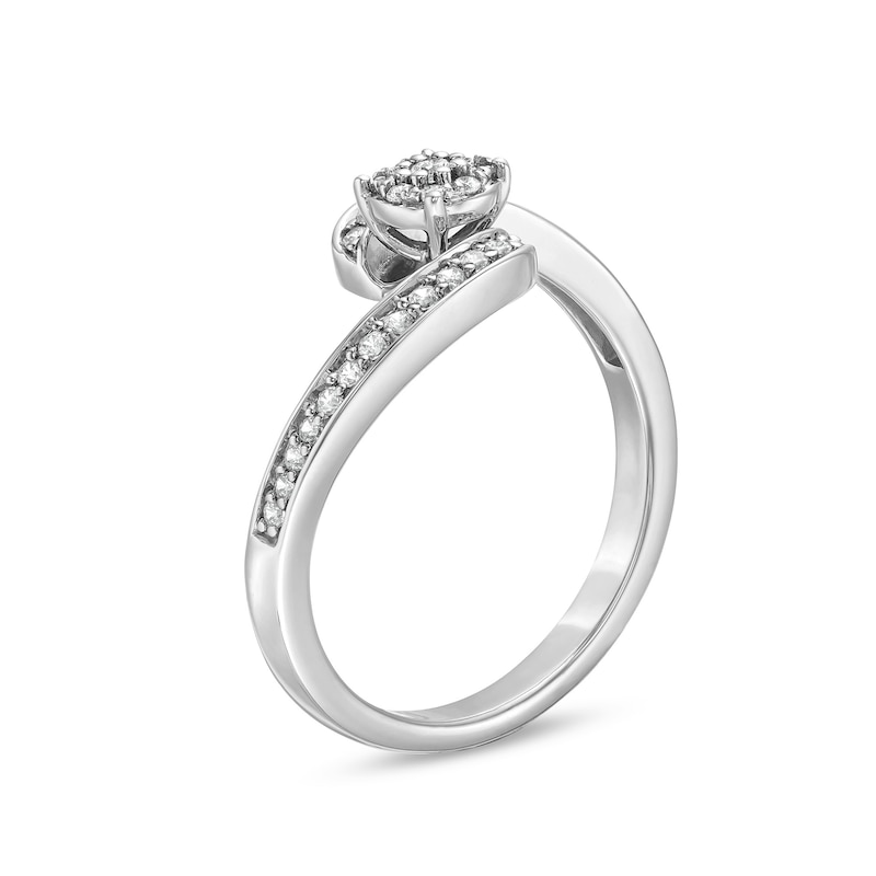Main Image 3 of 0.20 CT. T.W. Diamond Bypass Promise Ring in Sterling Silver