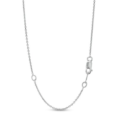 Blue and White Lab-Created Sapphire Reversible Tilted Open Heart Pendant in Sterling Silver